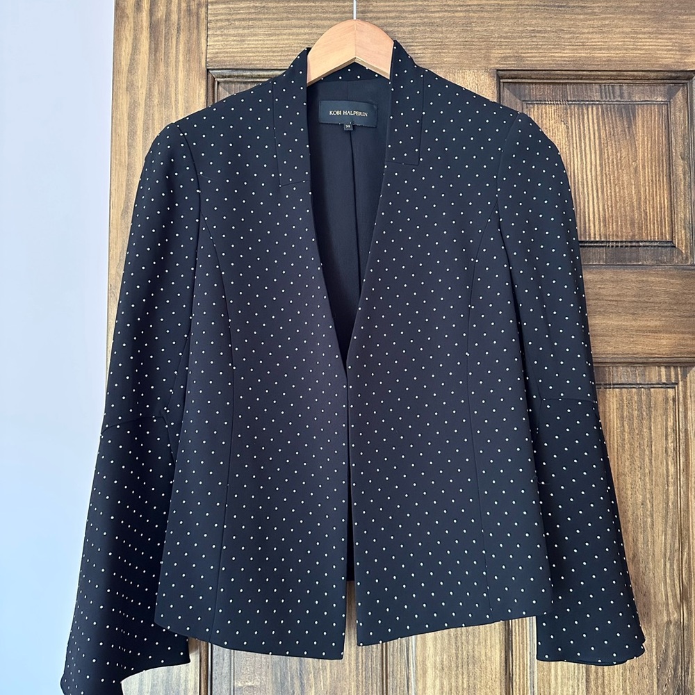Kobi Halperin Black and White Polka Dot Blazer